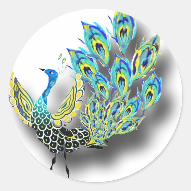 Sticker Rond Paon dansant (Devant)