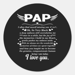 Sticker Rond Pap Dans La Mémoire Du Ciel Mon Papa Papa Papi