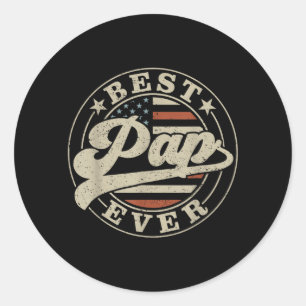 Sticker Rond Pap Toujours Un Drapeau Américain Drôle Fête Des P