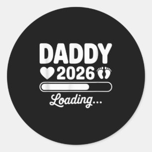 Sticker Rond Papa 2026 Chargement de Faire-part de grossesse No