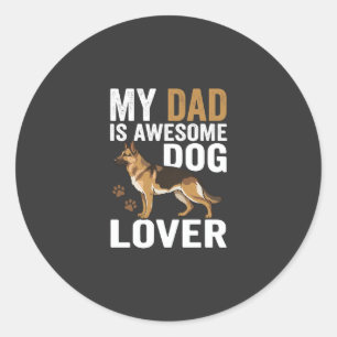 Sticker Rond Papa amateur de chien est formidable