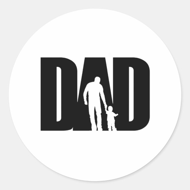 Sticker Rond Papa Avec Son Chemise Fête des pères Cadeaux Pour  (Devant)