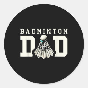 Sticker Rond Papa badminton volant sports fan