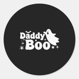 Sticker Rond Papa Boo Fantôme Drôle Halloween Famille Assortis 