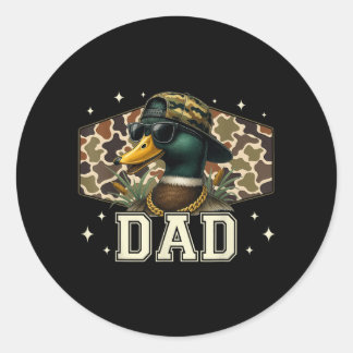 Sticker Rond Papa Camouflage Canard Colvert Camouflage Chasse P