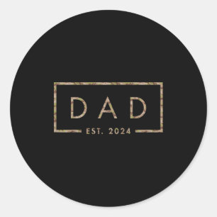 Sticker Rond Papa Camouflage Est 2024, Fête des Pères, Annonce