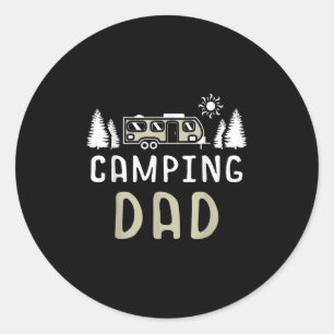 Sticker Rond Papa campeur Wanderlust Nature Campeur Observation