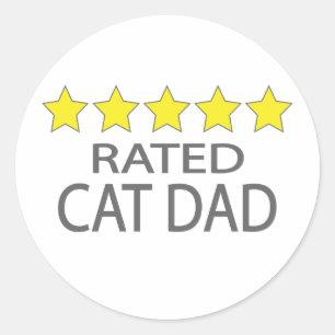 Sticker Rond Papa chat cinq étoiles
