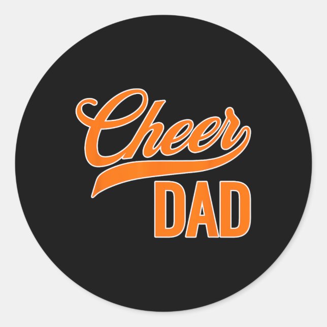Sticker Rond Papa cheer bleu et orange Équipe de cheerleading a (Devant)