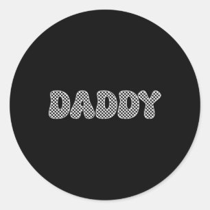 Sticker Rond Papa Chemise Papa Papa Papa Papa Papa Père Fête de
