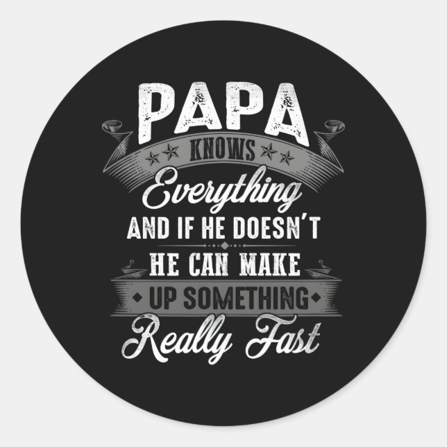 Sticker Rond Papa Connaît Tout La 60Ème Fête des pères (Devant)