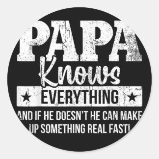 Sticker Rond Papa connaît toute la Fête des pères
