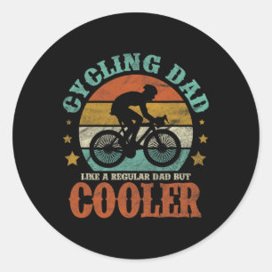 Sticker Rond Papa cycliste comme un papa normal mais plus cool