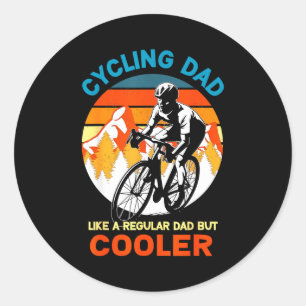 Sticker Rond Papa cycliste comme un vélo ordinaire mais plus co