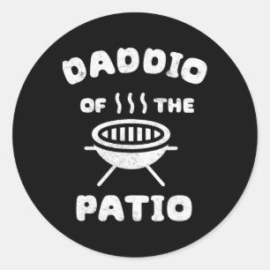 Sticker Rond Papa Daddio de la terrasse Fête des pères BBQ Gril