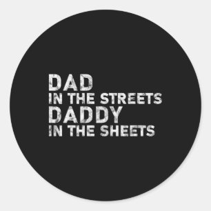Sticker Rond Papa Dans Les Rues Papa Dans Les Feuilles Père &#