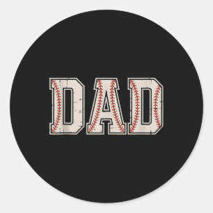 Sticker Rond Papa De Baseball, Chemises De Fête des pères Heure