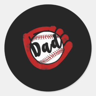 Sticker Rond Papa de baseball pour la mère de softball