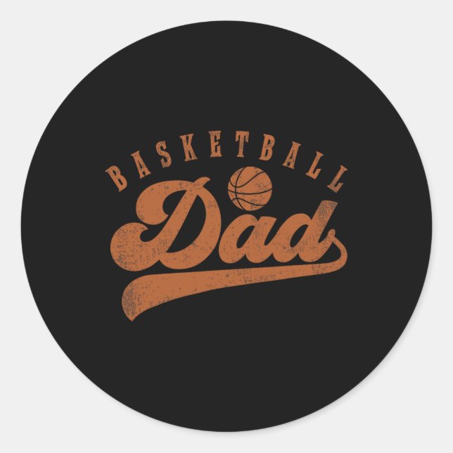 Sticker Rond Papa de basket-ball (Devant)