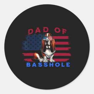 Sticker Rond Papa de Bysshole Drapeau américain 4 juillet
