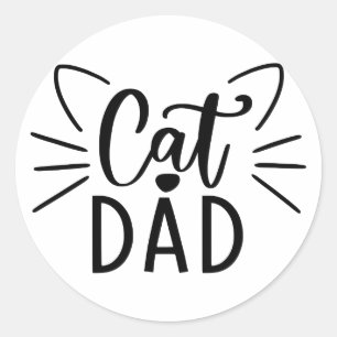 Sticker Rond Papa de chat