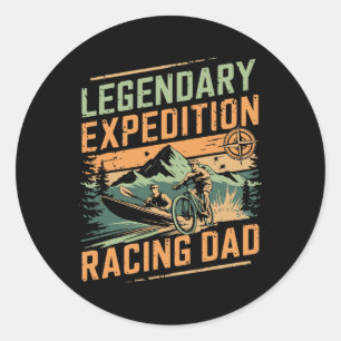 Sticker Rond Papa de course d'expédition légendaire en VTT