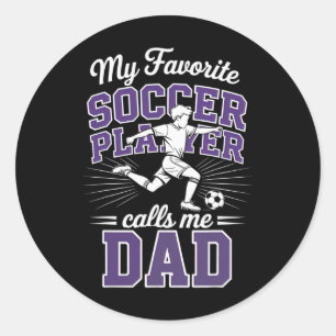Sticker Rond Papa de footballeur Mon footballeur préféré m'appe