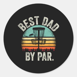Sticker Rond Papa de golf à disque vintage - Meilleur papa par