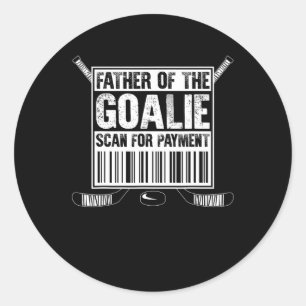 Sticker Rond Papa De Hockey Père Du gardien de but Analyser Pou