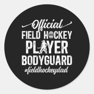 Sticker Rond Papa de hockey sur gazon Drôle de papa d'un joueur