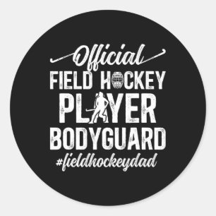 Sticker Rond Papa de hockey sur gazon Drôle de papa d'un joueur