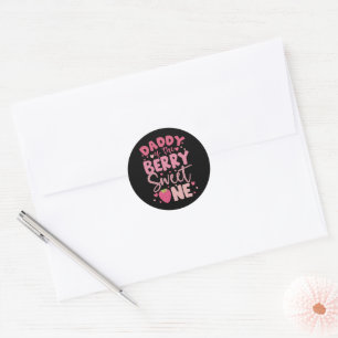 Sticker Rond Papa de la douce fraise d'amour Anniversaire de la
