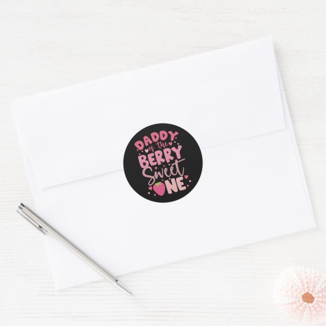 Sticker Rond Papa de la douce fraise d'amour Anniversaire de la (Enveloppe)