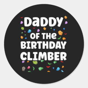Sticker Rond Papa de l'anniversaire de l'alpiniste de la famill