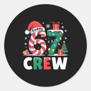 Sticker Rond Papa de l'équipe de Noël 67 6-7 Cadeau drôle de bo