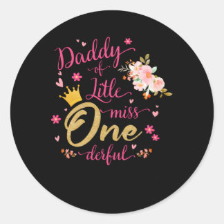 Sticker Rond Papa De Little Ms One Derful Py K-Gold 1Er