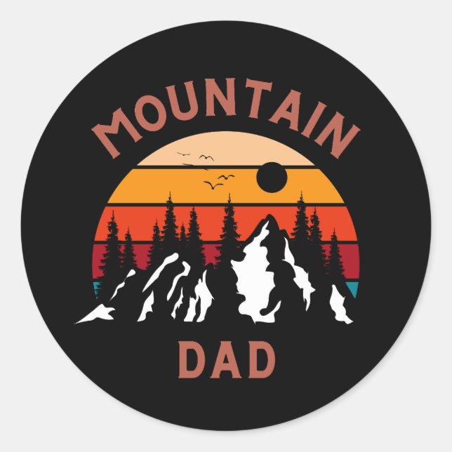 Sticker Rond Papa de montagne (Devant)
