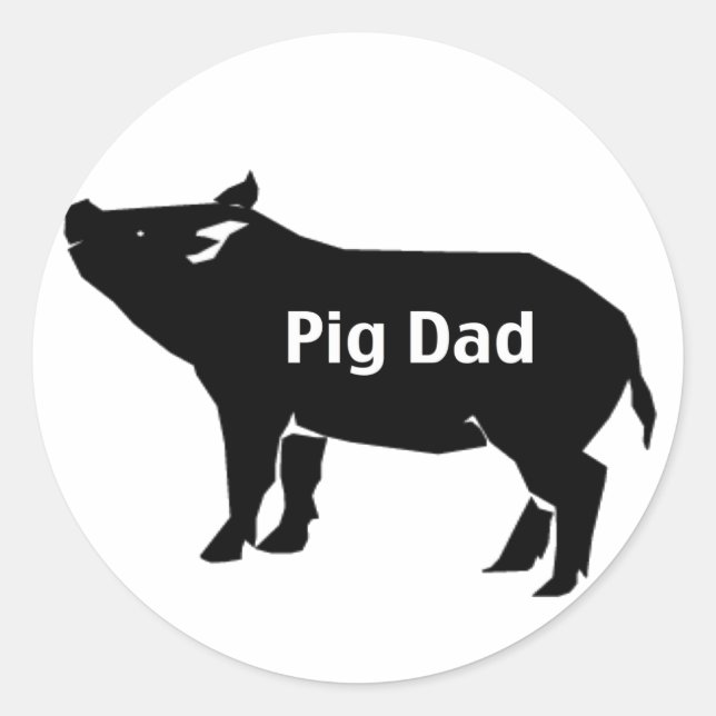 Sticker Rond Papa de porc (Devant)