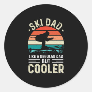 Sticker Rond Papa de ski