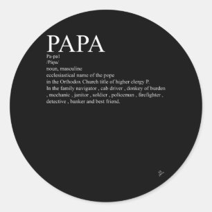 Sticker Rond Papa définition tenue fête des pères cadeau allema