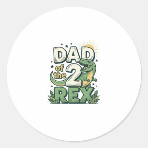 Sticker Rond Papa des 2 Rex T-shirt de conception de père de di