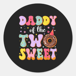 Sticker Rond Papa des deux mignons 2ème anniversaire Donut Anni