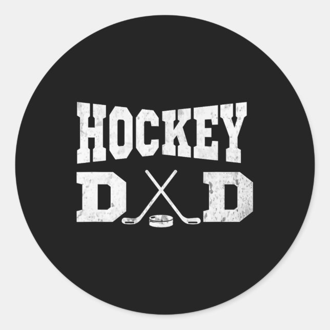 Sticker Rond Papa - Drôle papa de hockey (Devant)