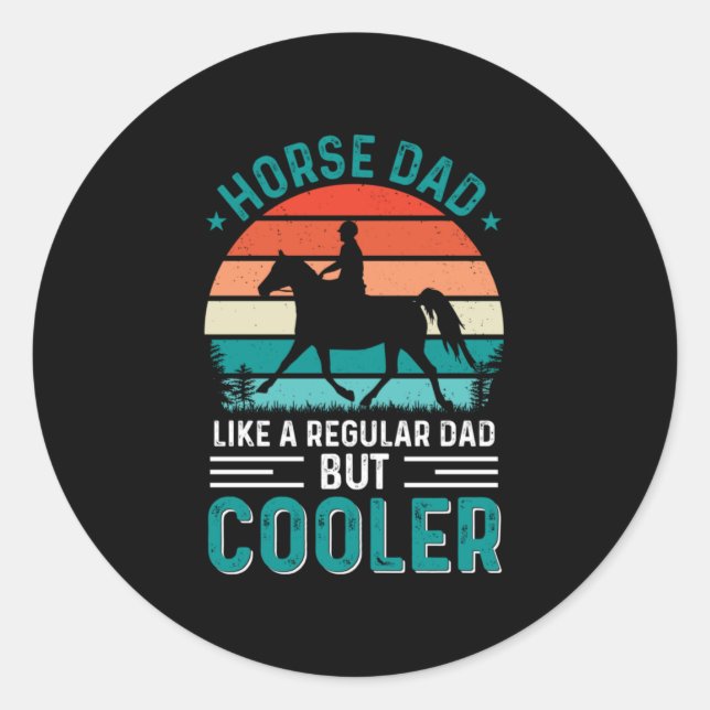 Sticker Rond Papa du cheval (Devant)