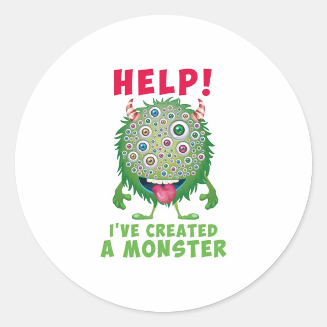 Sticker Rond Papa du garçon d'anniversaire Help Ive Created Mon (Devant)