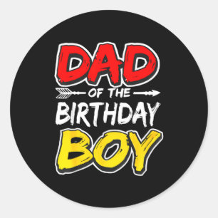 Sticker Rond Papa du garçon qui fête son anniversaire tenue de 