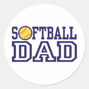 Sticker Rond Papa du softball
