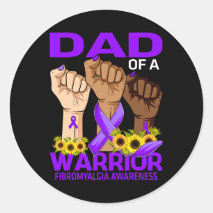 Sticker Rond Papa D'Un Guerrier Fibromyalgie Sensibilisation To