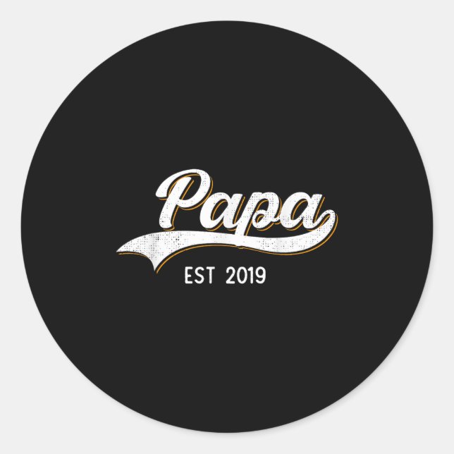 Sticker Rond Papa Est 2019 Soon To Be Grandpa To Be Announcemen (Devant)