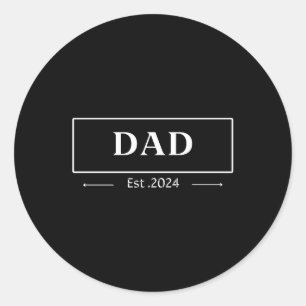 Sticker Rond Papa Est 2024 Promu À Papa 2024